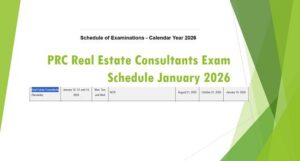 Read more about the article PRC Real Estate Consultants Exam Schedule January 2026-RECLE Dates