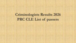 Read more about the article Criminologists Results 2026 CLE Licensure Exam Results Passers
