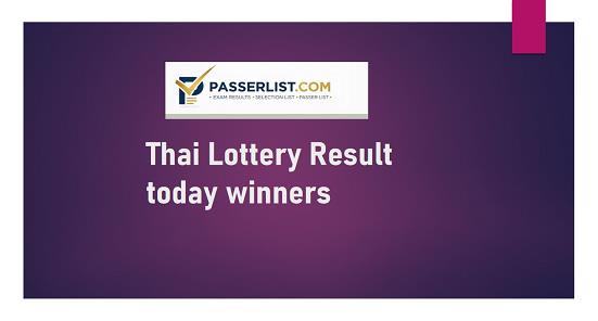 Thai Lottery Result today winners DRAW