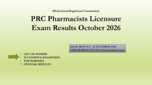Read more about the article PRC Pharmacists Licensure Exam Results October 2026 Pharmacist Board Exam Result
