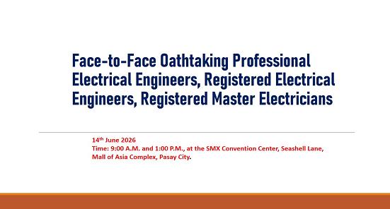 Face-to-Face Oathtaking Professional Electrical Engineers, Registered Electrical Engineers, Registered Master Electricians