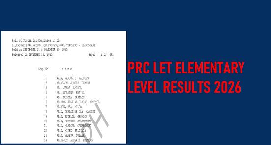 prc let elementary level results 2026
