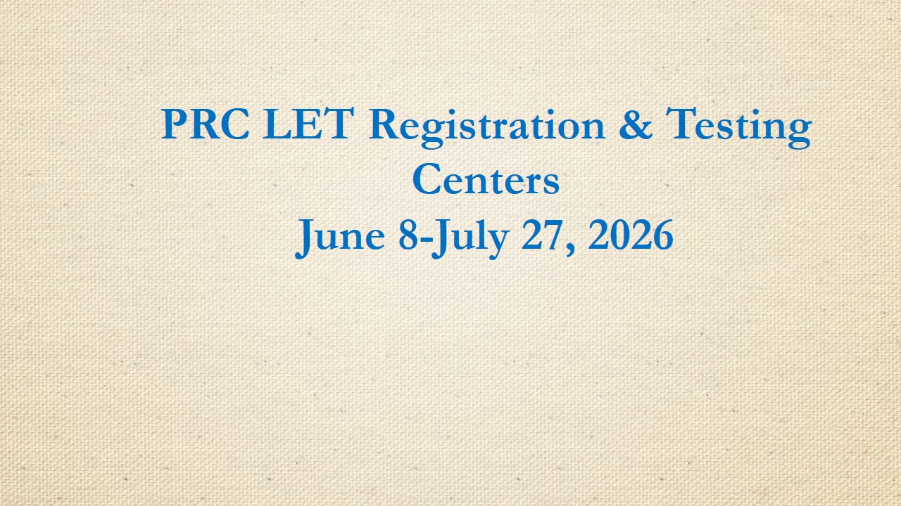 prc let registration dates testing centers 2026