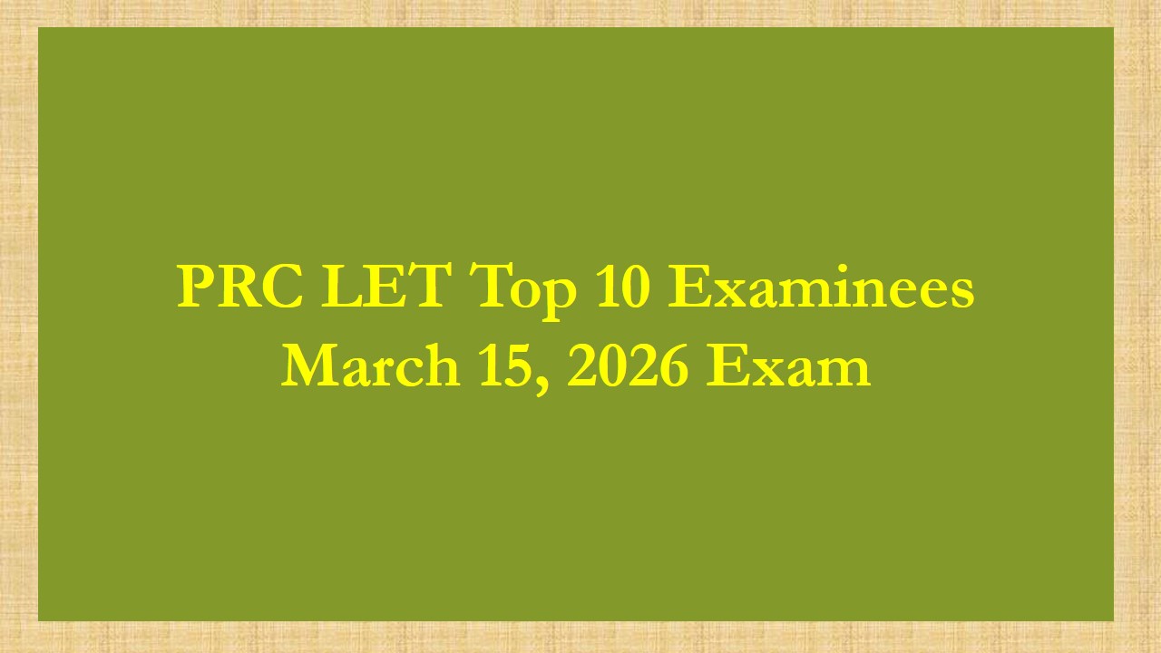 Top 10 LET Examinees