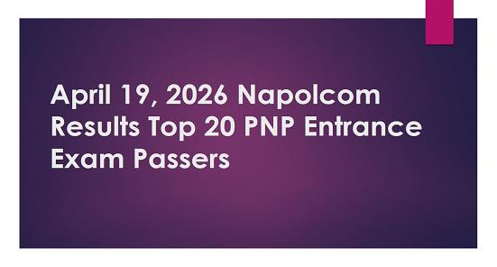 April 19, 2026 Napolcom Results Top 20 link