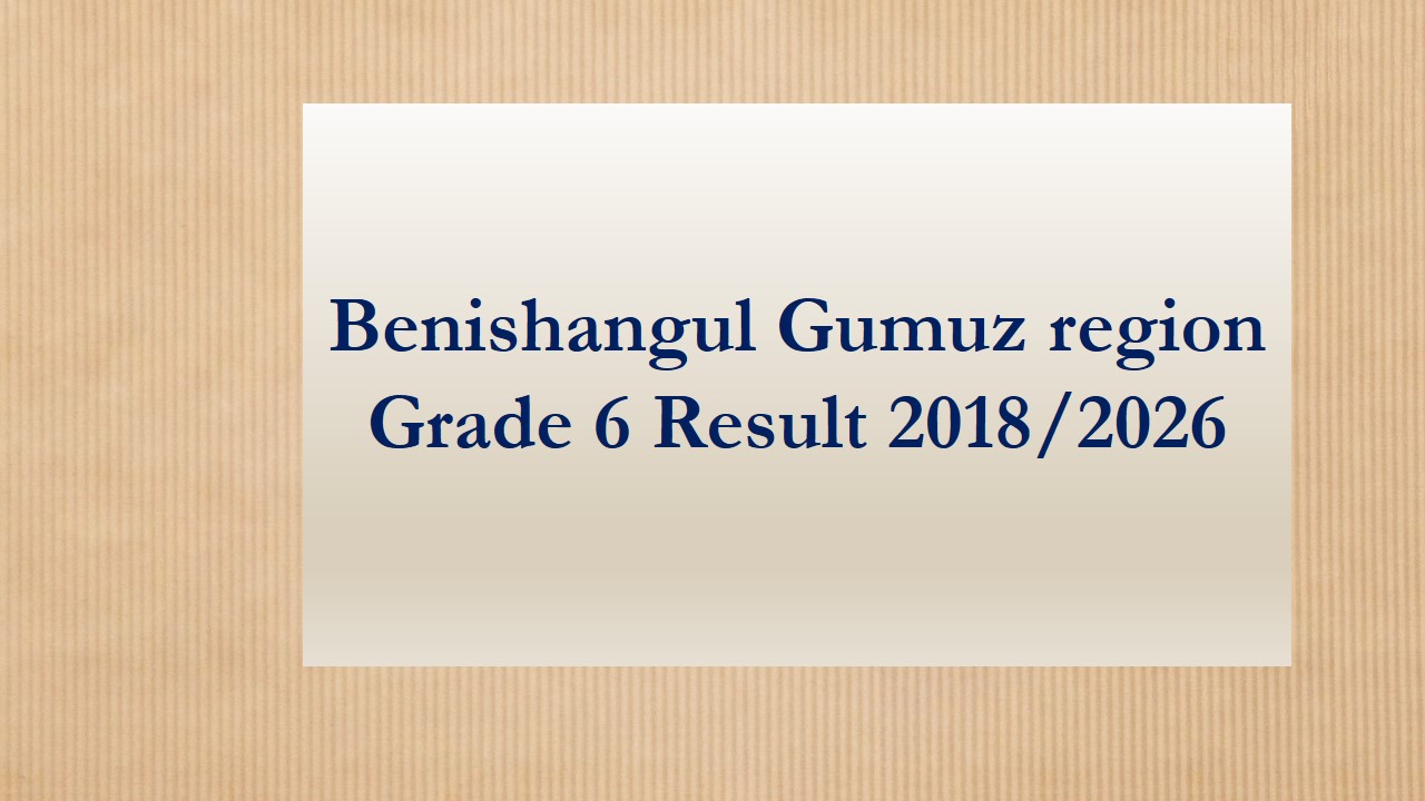 Read more about the article Benishangul Gumuz region Grade 6 Results 2018 (2026) Ethiopia