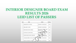 Read more about the article Interior Designers Results July 2026 Download PRC LEID List of passers