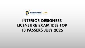 Read more about the article Interior Designers Licensure Exam IDLE Top 10 Passers July 2026