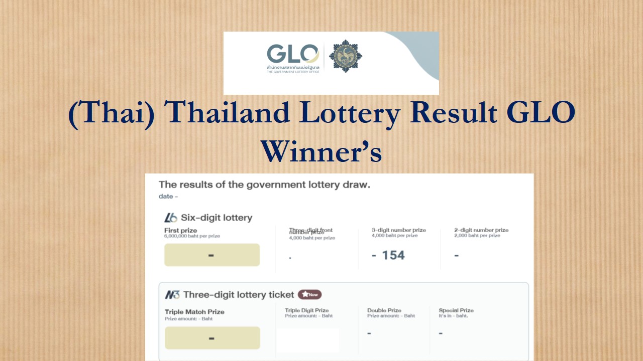 Read more about the article GLO Thailand Lottery Result 1st September 2026 Thai Lottery Results today 3up 4c papers