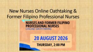 Read more about the article Online Oathtaking  New Nurses & Former Filipino Professional Nurses