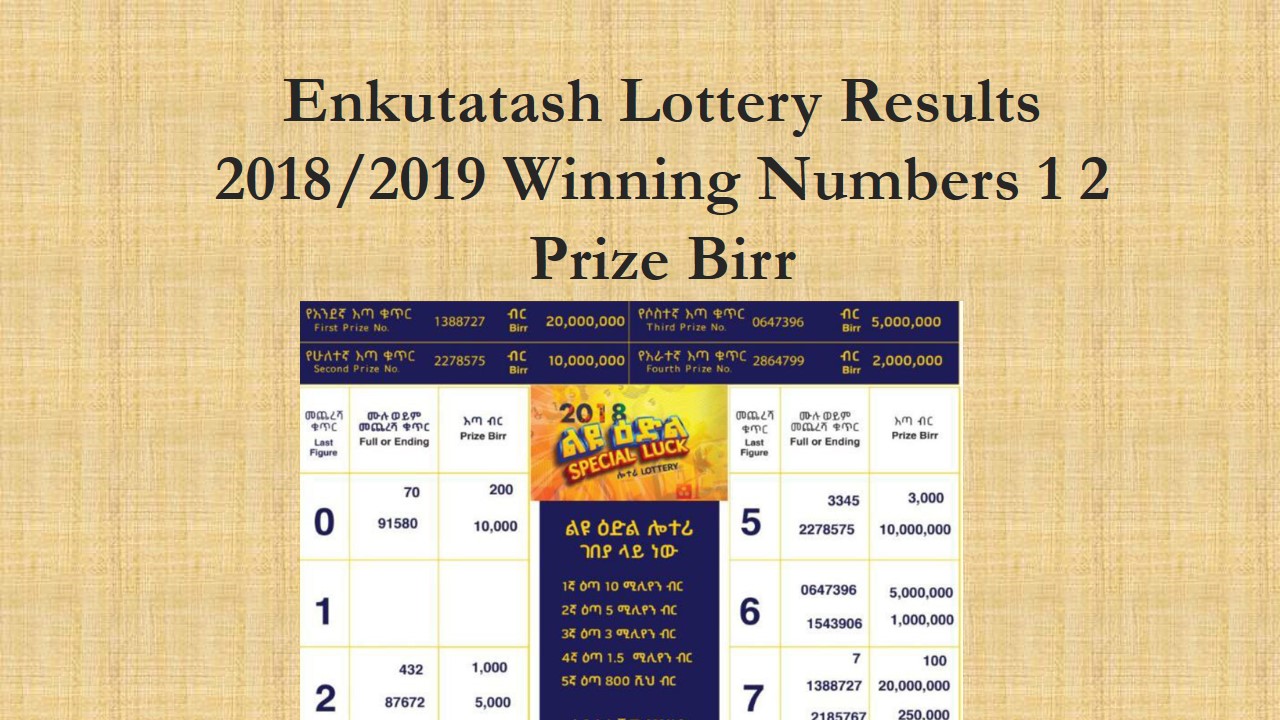 Read more about the article Enkutatash Lottery Results 2018/2019 Winning Numbers 1 2 Prize Birr