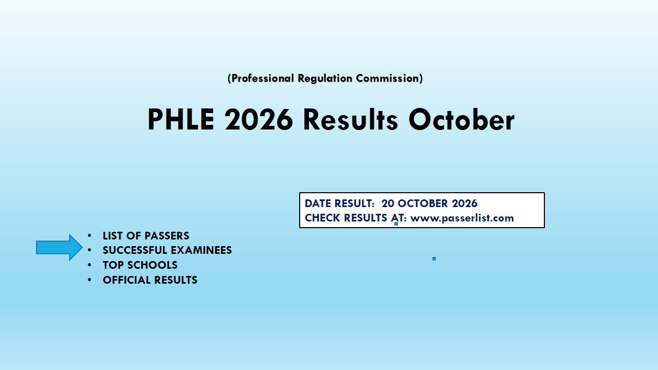 Read more about the article PHLE 2026 Results October PRC Board Pharmacist Result List of passers, top schools