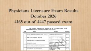 Read more about the article OUT-Physicians Licensure Exam Results October 2026 4165 out of 4447 passed exam
