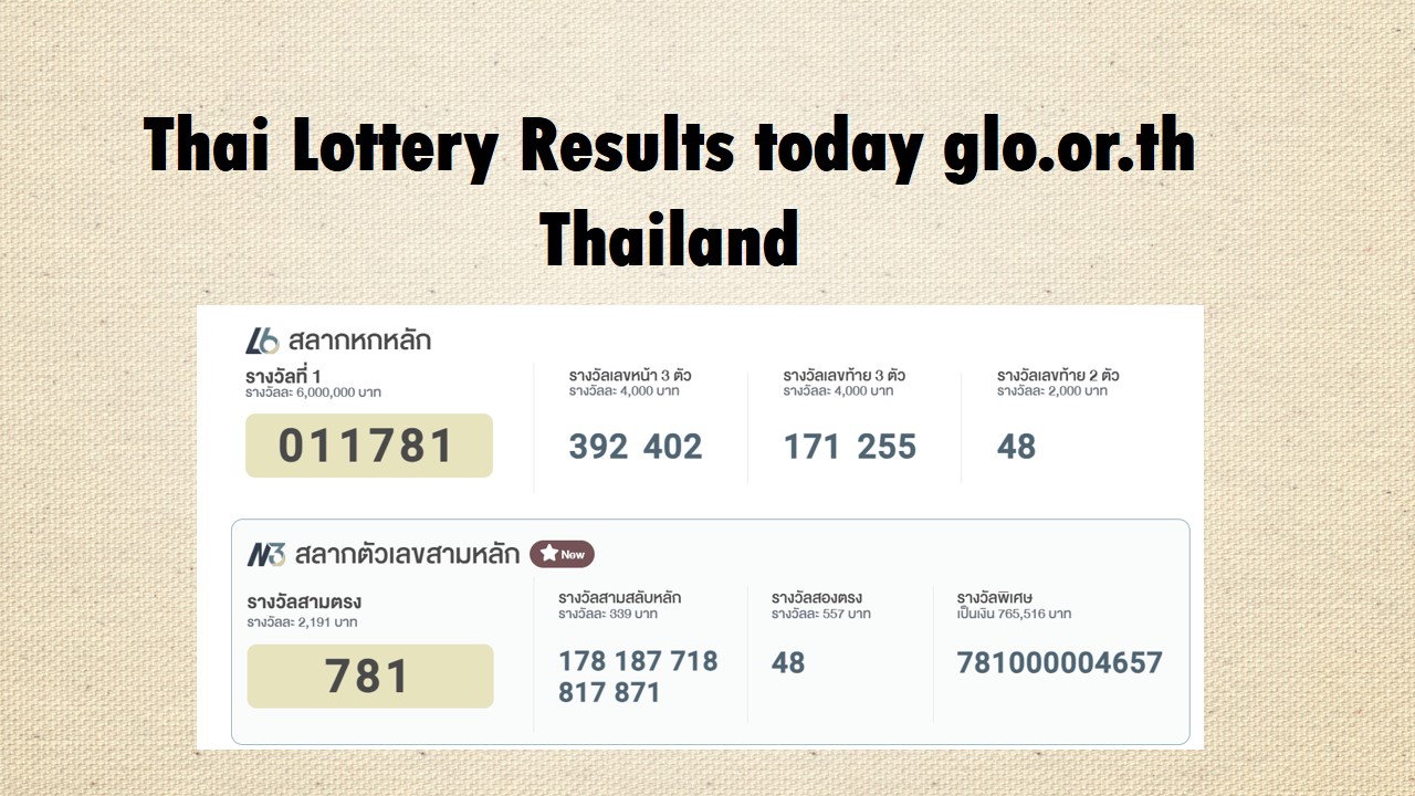thailand lottery results today